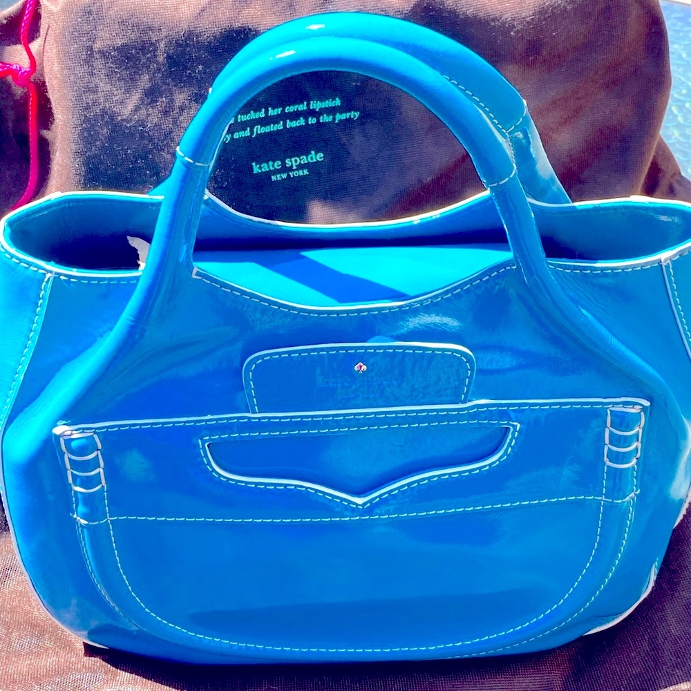 Kate Spade New York Lazuli Pretty Penny Treesh Patent Leather Satchel Bag Purse